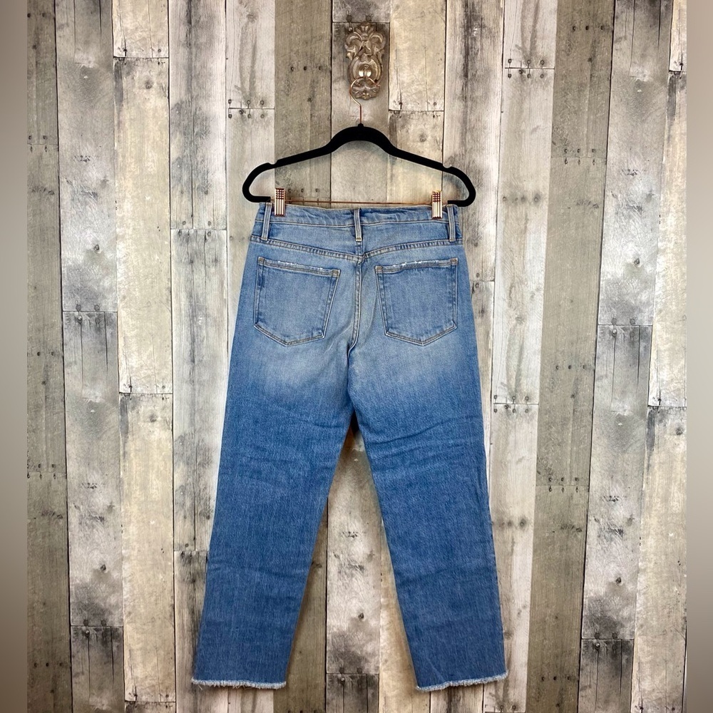 Frame Denim Le Nouveau Straight Jean With Distressed Line Hemline Size 26. - Picture 2 of 9